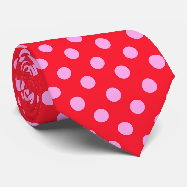 Gravata de festa de palhaço_pontos cor-de-rosa jum (Rolled)