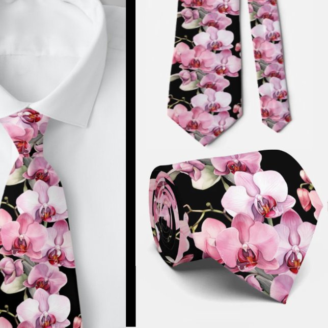 Gravata de Flores de Orquídea Rosa (Criador carregado)