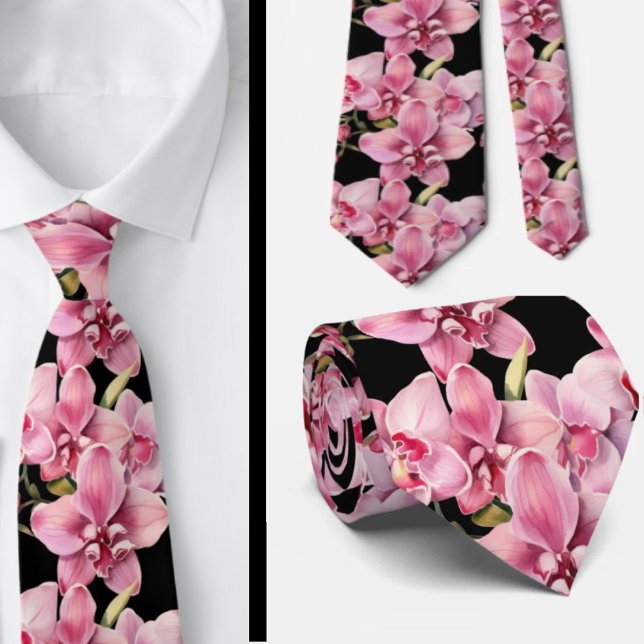 Gravata de Flores de Orquídea Rosa (Criador carregado)