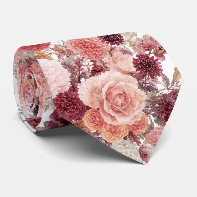 Gravata de Flores de Outono (Rolled)