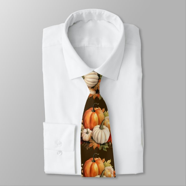Gravata de Folhas de Outono – Moda de Outono em Aq (Amarrado)