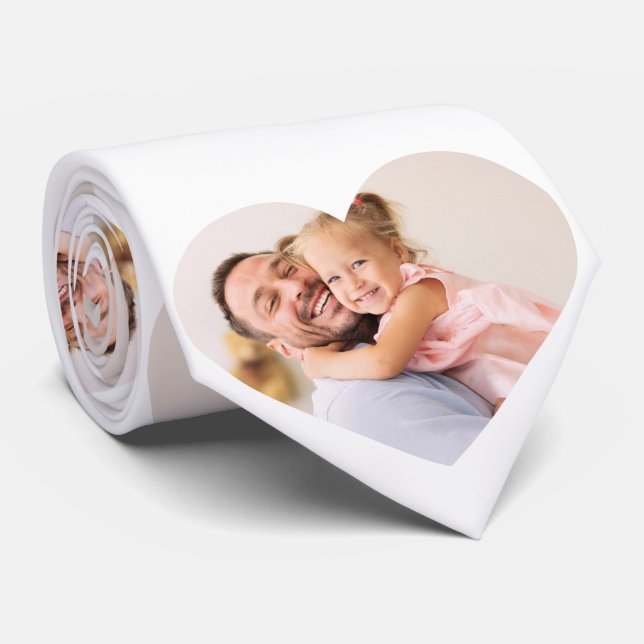 Gravata de Foto Personalizada da Família Cardíaca (Rolled)