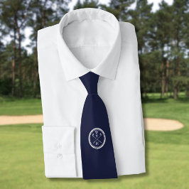 Gravata de golfe com iniciais personalizadas em az