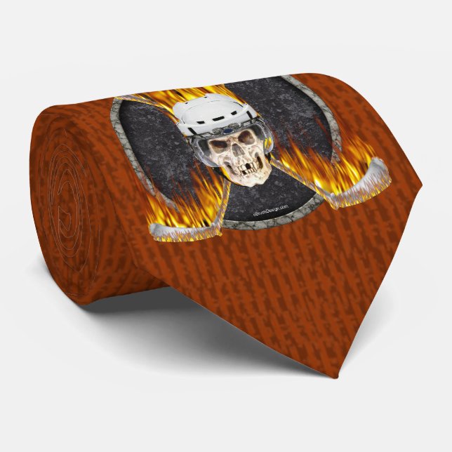 Gravata de Hockey com Queima (escuro) (Rolled)