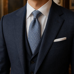 Gravata de Jacquard Azul Francês de Luxo   Dinheir