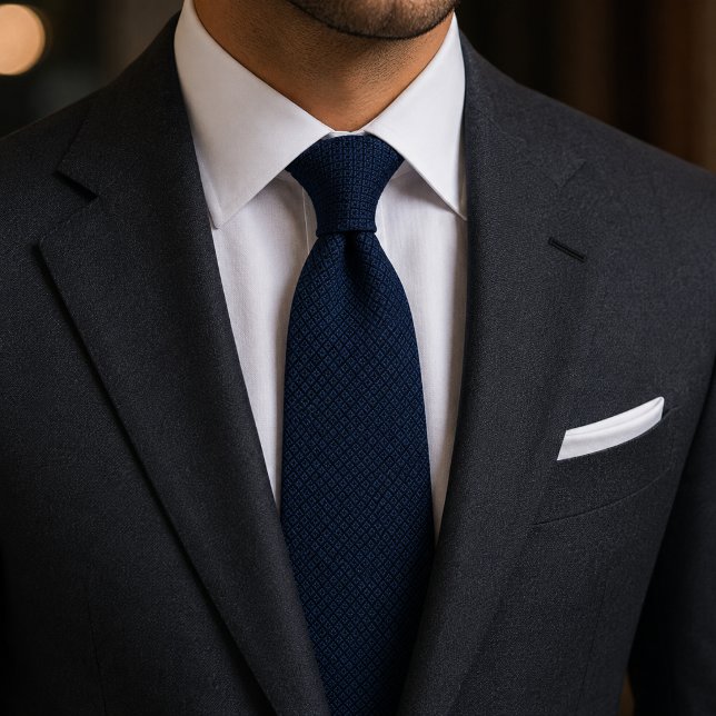 Gravata de Jacquard Diamante Azul Luxo (Criador carregado)