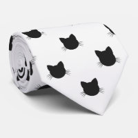 Gravata de laço cabeças de gato preto