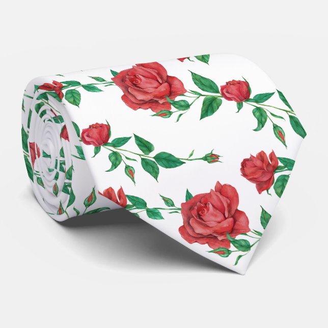 Gravata de laço rosas (Rolled)