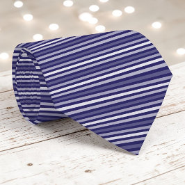 Gravata de Listras Cor Azul Marinho