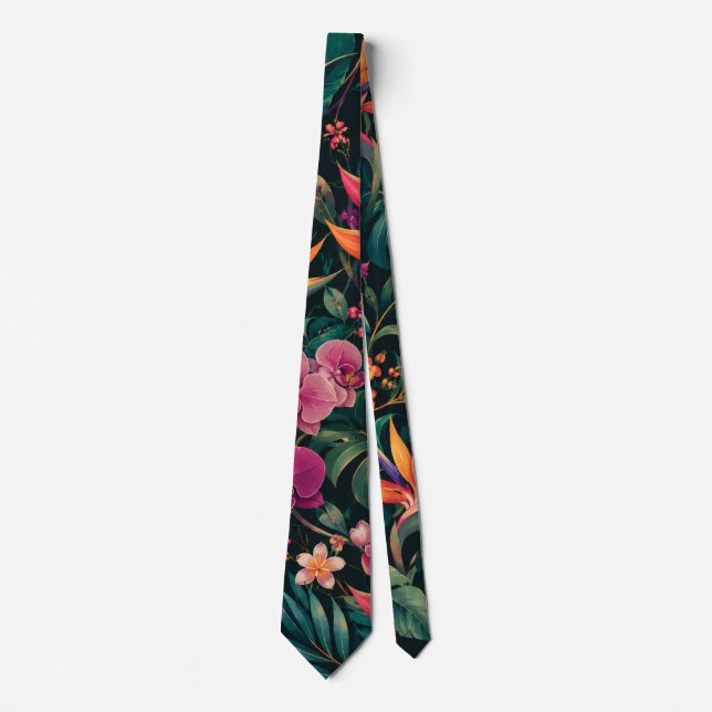 Gravata de Luxo com Orquídea Tropical (Frente)