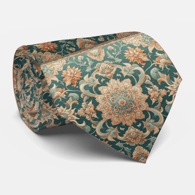 Gravata de Luxo Estilo Persa Designer | Gravata de (Rolled)