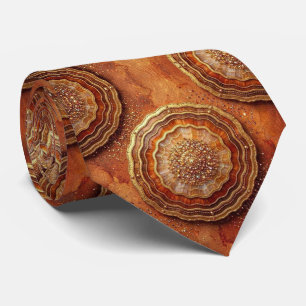 Gravata de Luxo Gravata Rust + Geodo de Ouro