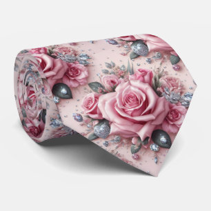 Gravata de Luxo para Casamento   Rosas Cor-de-Rosa