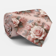 Gravata de Luxo para Casamento | Rosas Cor-de-Rosa