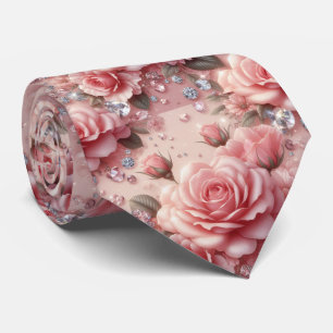 Gravata de Luxo para Casamento   Rosas Cor-de-Rosa