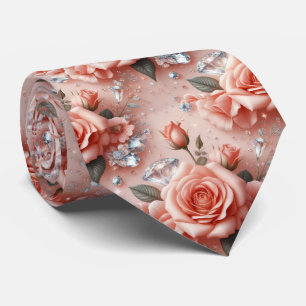 Gravata de Luxo para Casamento Rosas Cor-de-Rosa