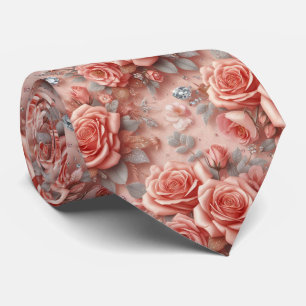 Gravata de Luxo para Casamento   Rosas Cor-de-Rosa