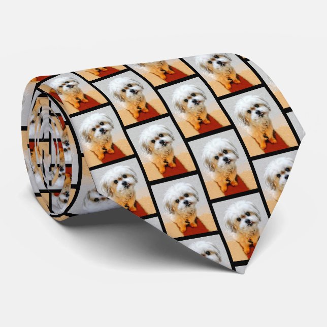 Gravata de Malshi Cachorro Azulejado (Rolled)