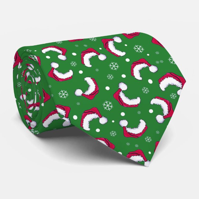 Gravata de Natal com Chapéu de Papai Noel (Rolled)