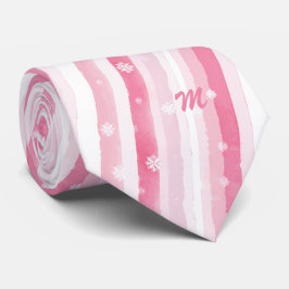 Gravata de Natal com Listras Rosa