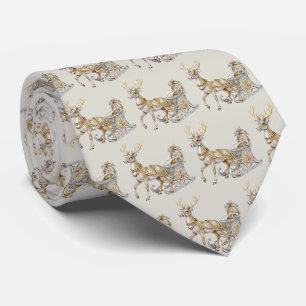 Gravata de Natal com Trenó de Rena