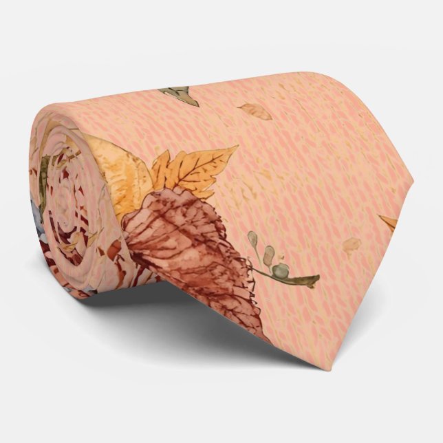 Gravata de Natal,Padrão de Abóboras e Flores (Rolled)
