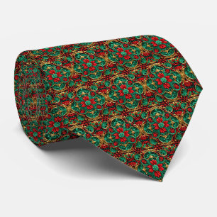 Gravata de Natal Vermelha Verde Decorativa