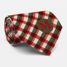 Gravata de Natal Xadrez Buffalo Vermelho Verde