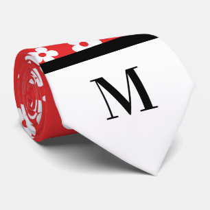Gravata de Necktie com Monogramas de margaridas br
