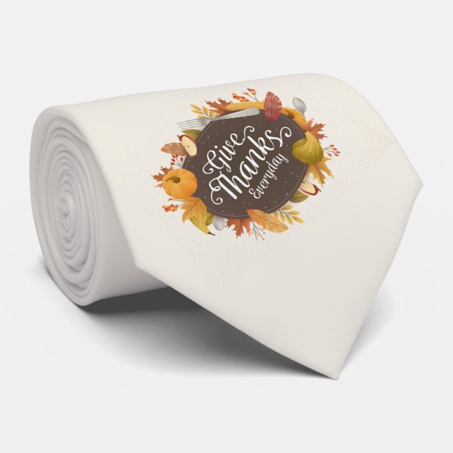 Gravata Dê Obrigados todo dia (Rolled)
