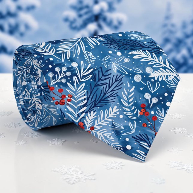 Gravata de Padrão Azul de Inverno Sazonal (Criador carregado)