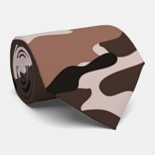 Gravata de Padrão de Camuflagem Castanha