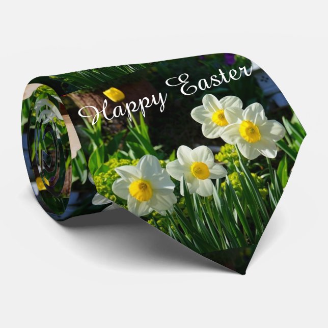 Gravata de Páscoa de Narcisos em Flor para Homens (Rolled)