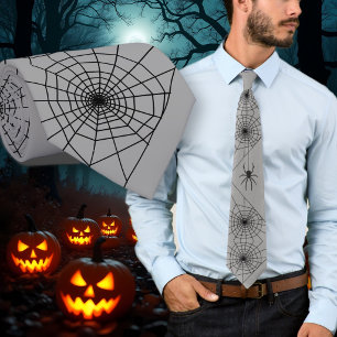 Gravata de Pescoço Cinza Teias de Aranha de Hallow