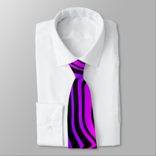 Gravata de pescoço com cores Preto e Roxo Neon Tor