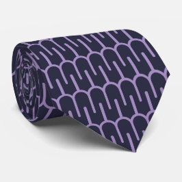 Gravata de Pescoço com Design Geométrico Roxo Escu