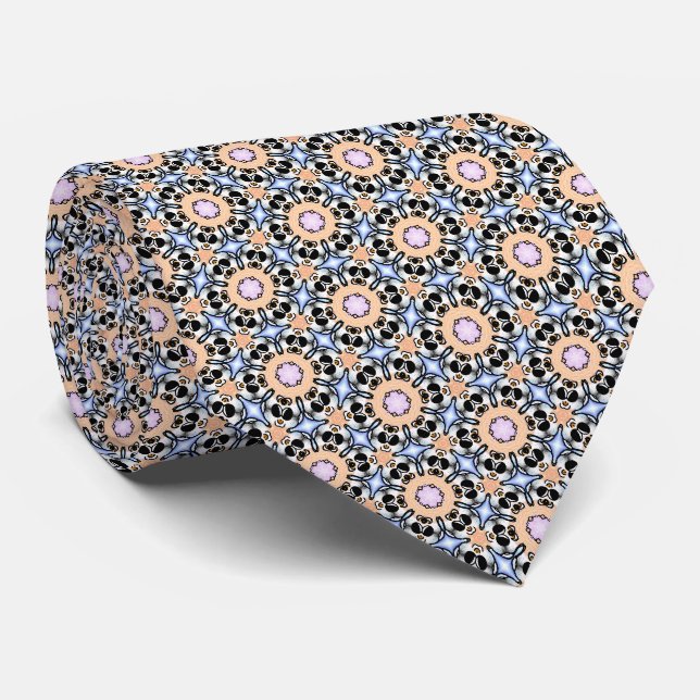 Gravata de Pescoço com Floreio Circular Lilás Azul (Rolled)