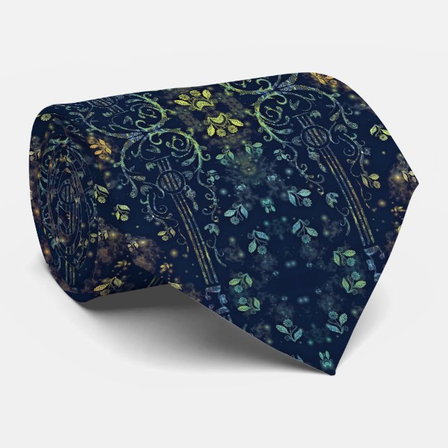 Gravata de Pescoço com Flores de Arte de Violão -  (Rolled)