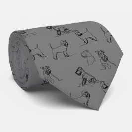 Gravata de Pescoço com Padrão de Arte Linear de Sc