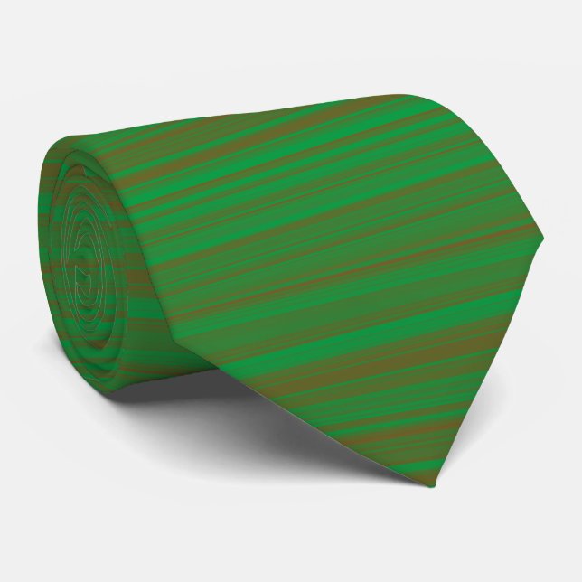 Gravata de Pescoço com Padrão de Listras Verde Mar (Rolled)