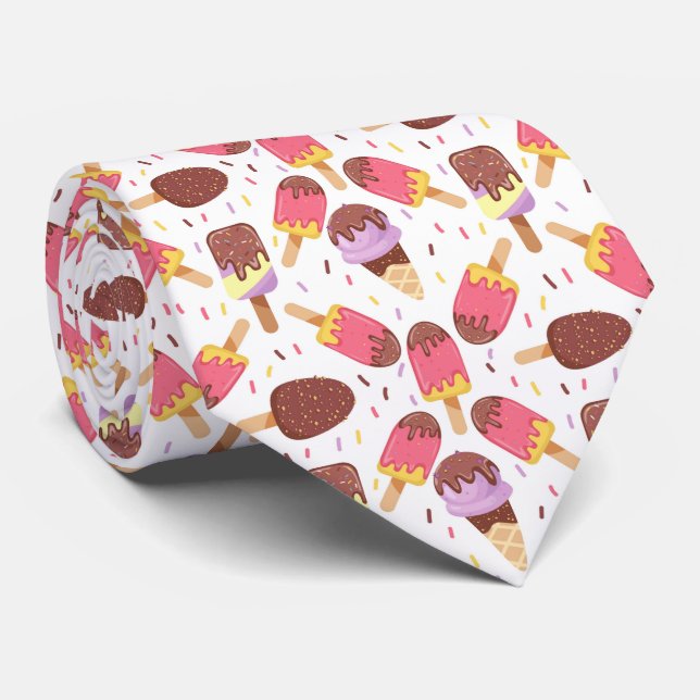 gravata de pescoço com padrão de sorvete unido (Rolled)