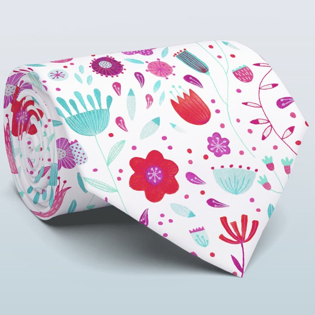 Gravata de Pescoço de Aquarela Floral (Criador carregado)