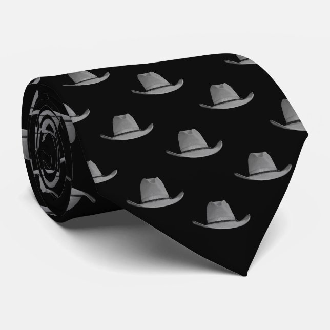 Gravata de Pescoço de Chapéu Cinza de Cowboy de Ro (Rolled)