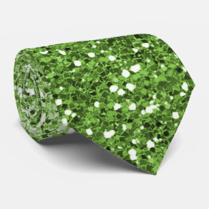 Gravata de Pescoço de Homens com Brilho Verde Radi