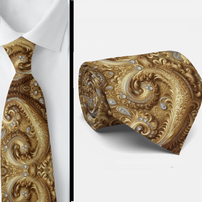 Gravata de Pescoço em Estilo 3D Paisley com Diaman (Criador carregado)