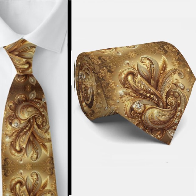 Gravata de Pescoço em Estilo 3D Paisley Diamante B (Criador carregado)