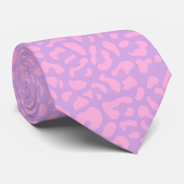 Gravata de pescoço estampa de leopardo pastel (Rolled)
