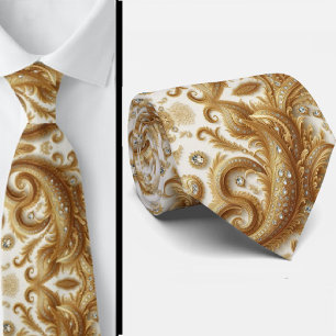 Gravata de pescoço estilo 3D com desenho paisley b