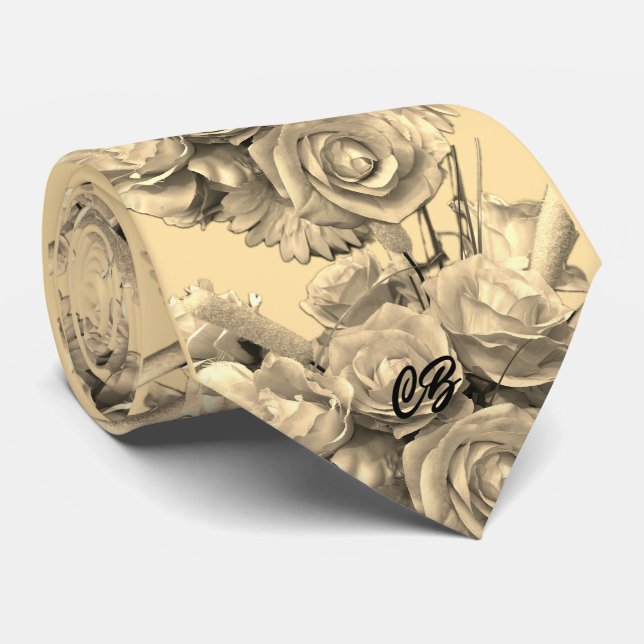 Gravata de Pescoço "Floral" (Rolled)