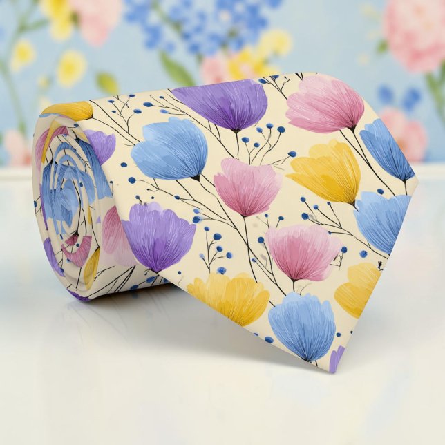Gravata de Pescoço Floral de Tulipa de Primavera (Criador carregado)